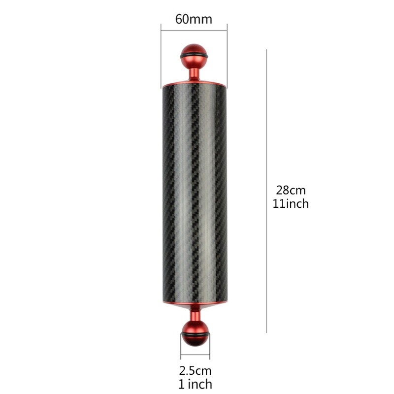 60mm Carbon Fiber & Aluminium Alloy Dual Ball Floating Arm Hollow Arm Body Ball Floating Arm Photography Accessory