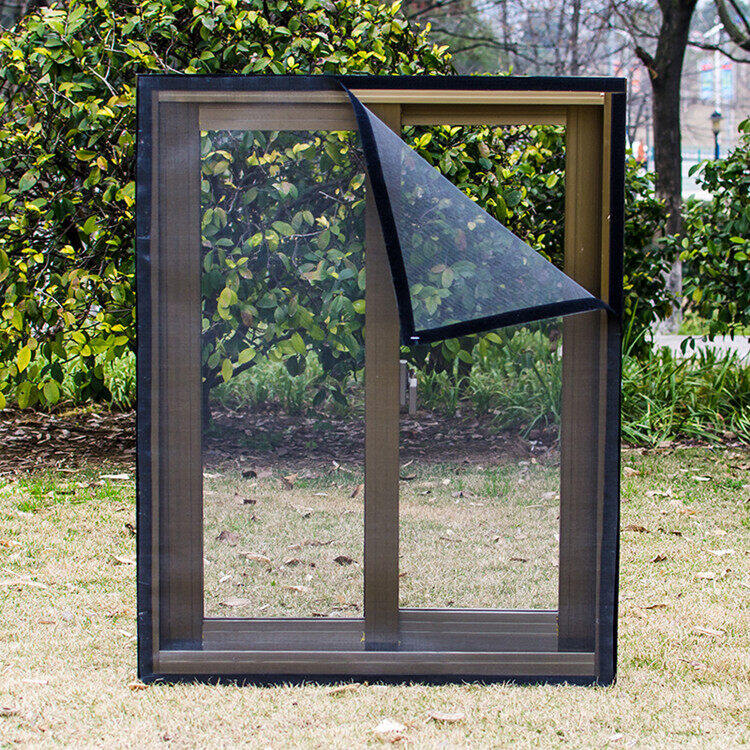 DIY Window Mosquito Net insect Window Mesh Fiberglass Screen Adjustable Window Screen Flies Net with Stick Velcro (Grey/Black/White)