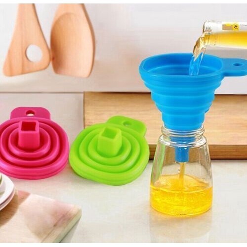 YESPERY Dụng Cụ Gel Silicon Gập Lại Được Xếp Lại Được Phễu Ống Phễu Tiện Ích Nhà Bếp
