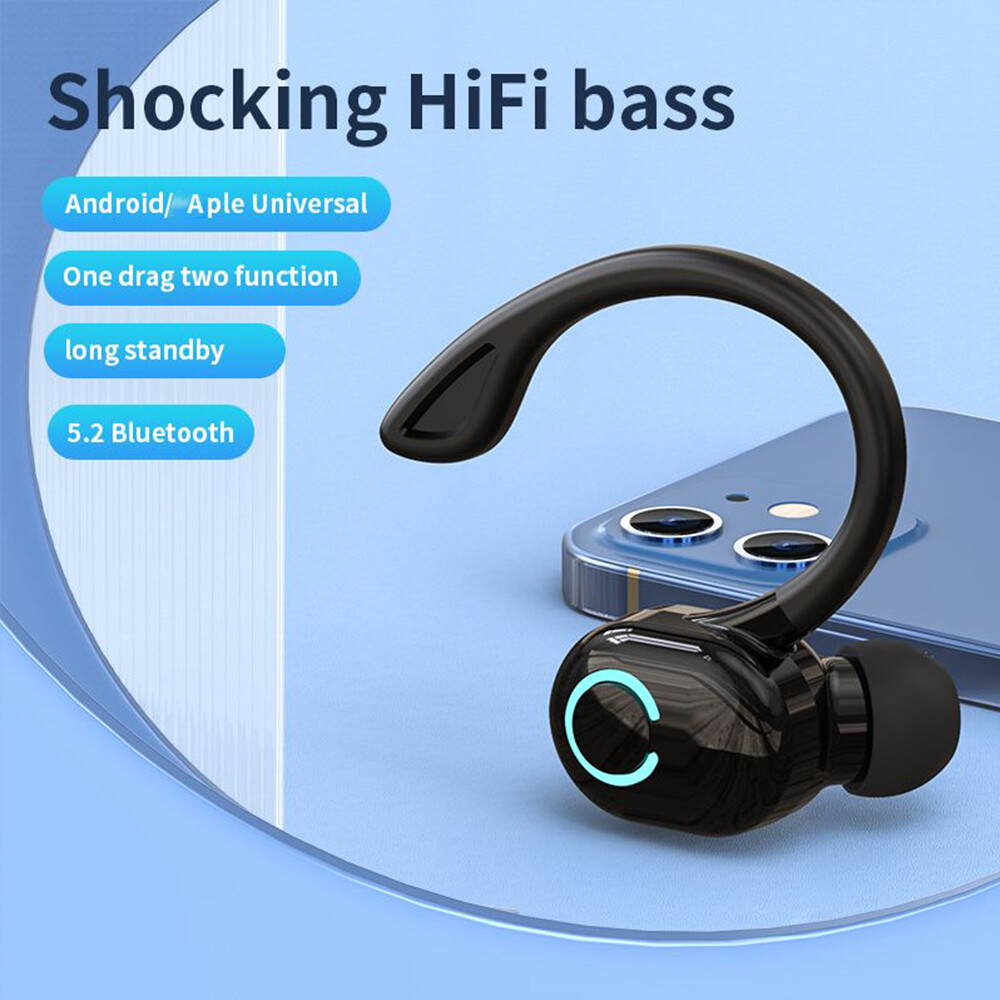 KEBETEEM TWS Bluetooth Wireless Earbuds Touch Control Headset Bass Voice Single Earphone Waterproof Portable Headset with Microphone for Travel Sport Outdoor