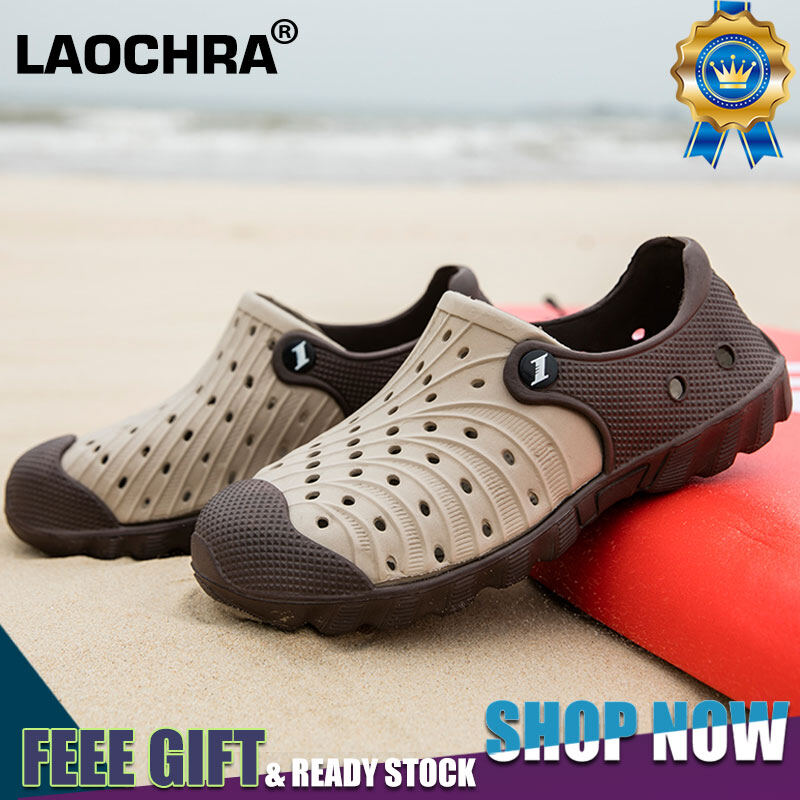 LAOCHRA Summer Sandals Men Big Size 40-46 Fashion Beach Slippers For Men Jelly Shoe Flat Waterproof Outdoor Casual Sandal Men Shoes