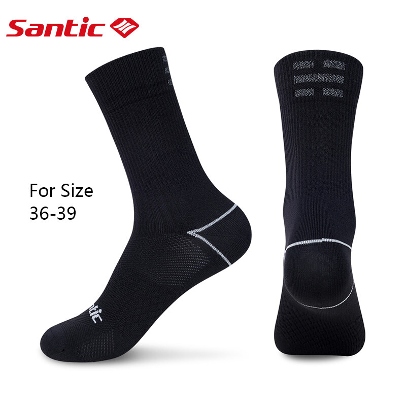 Santic Men Cycling Socks Women Road Bike MTB Socks Outdoor Sports Running Socks Breathable Reflective Anti-slip Quick-dry WZ24P189