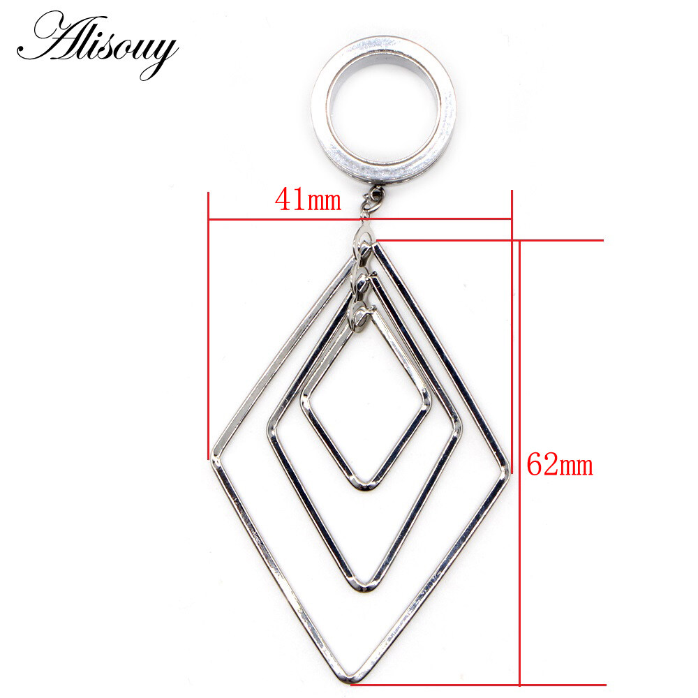 Alisouy 2 Cái Nút Xỏ Lỗ Tai Hình Tròn Bằng Thép Không Gỉ, Đường Hầm Đồ Trang Sức Cơ Thể Đồng Hồ Đo Giãn Nở Quà Tặng Thời Trang Cho Nữ