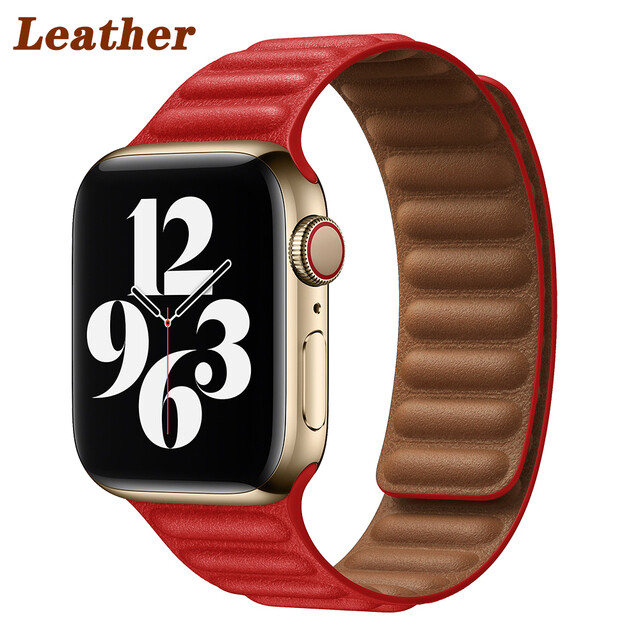 Leather Link Strap Original Magnetic Loop for Apple Watch 10 Band