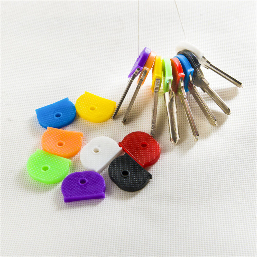 10pcs 2022 new locks cap rubber soft multi color caps keyring key covers hollow for