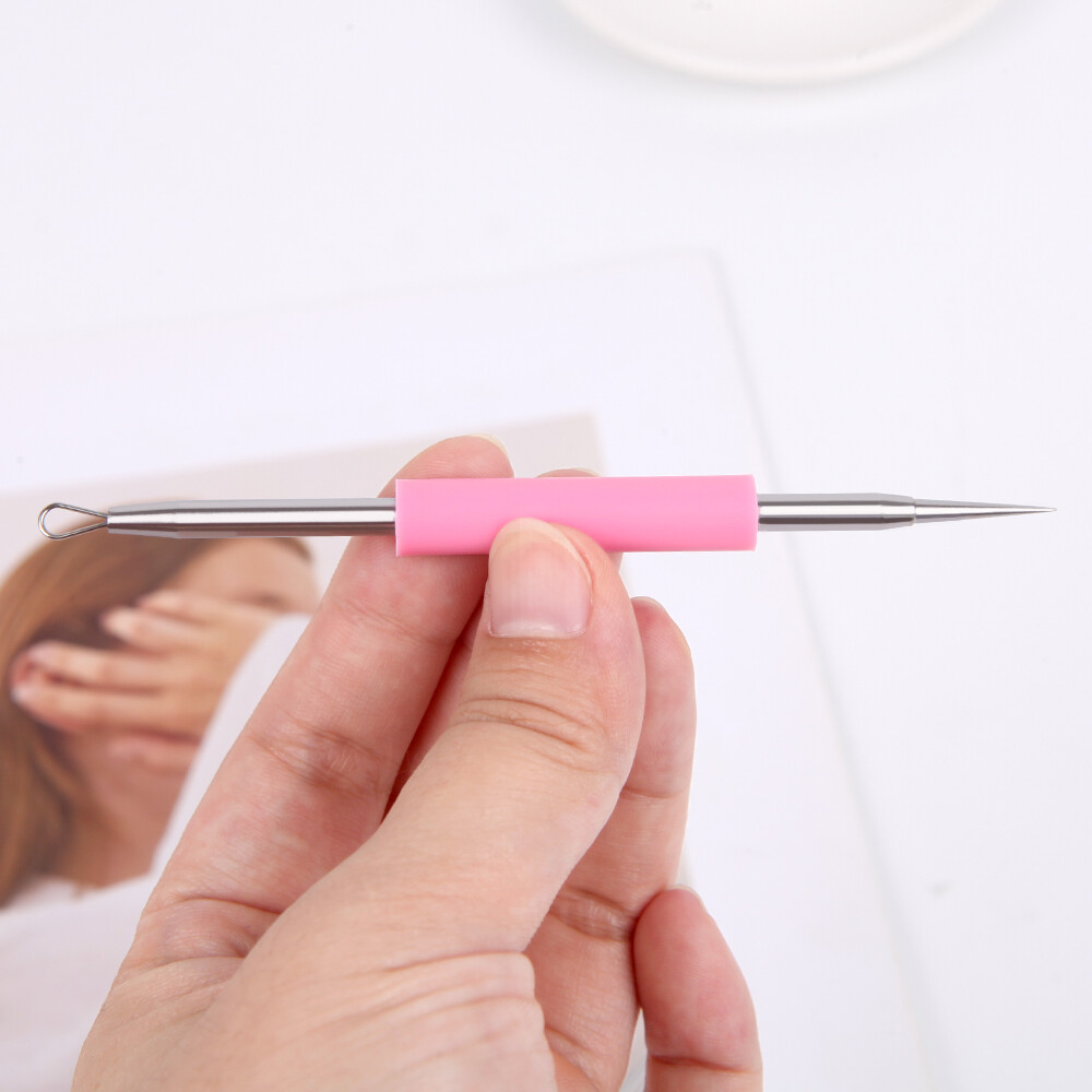 Professional Silicone Acne Blackhead Extractor Remover Double Head Acne Needles