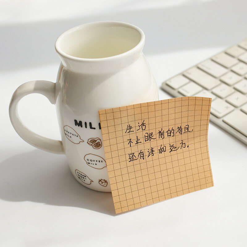50/80/150 Sheets Self-Stick Notes Pads Black White Yellow Sticker Paper Office School Notes Home Use Easy Post Notes