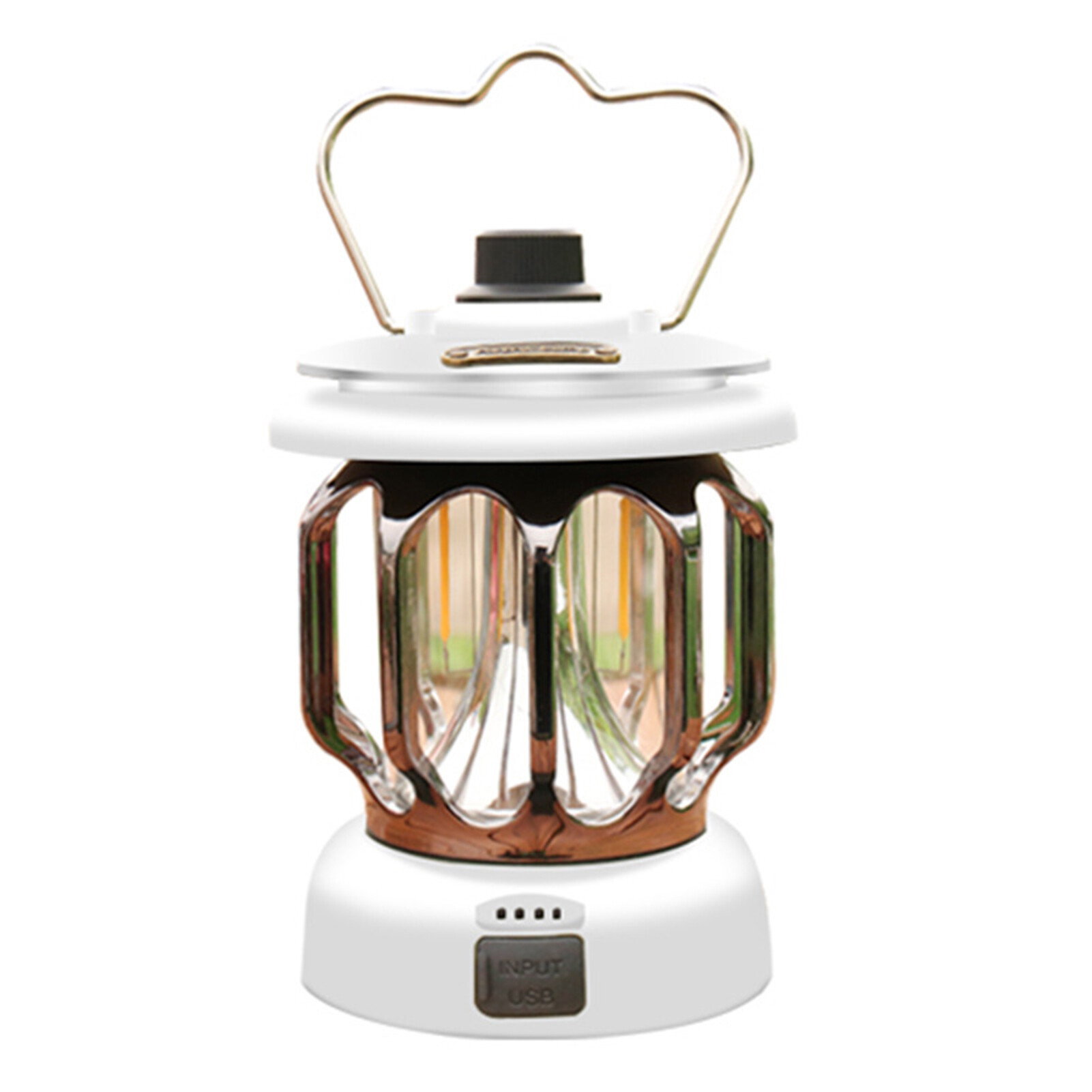 Ghxdryuru Camping Light Retro Rechargeable with Handle Waterproof Multifunctional Dual Light Source USB Charging High Brightness LED Emergency Lantern Lamp for Outdoor Outdoor Light Retro