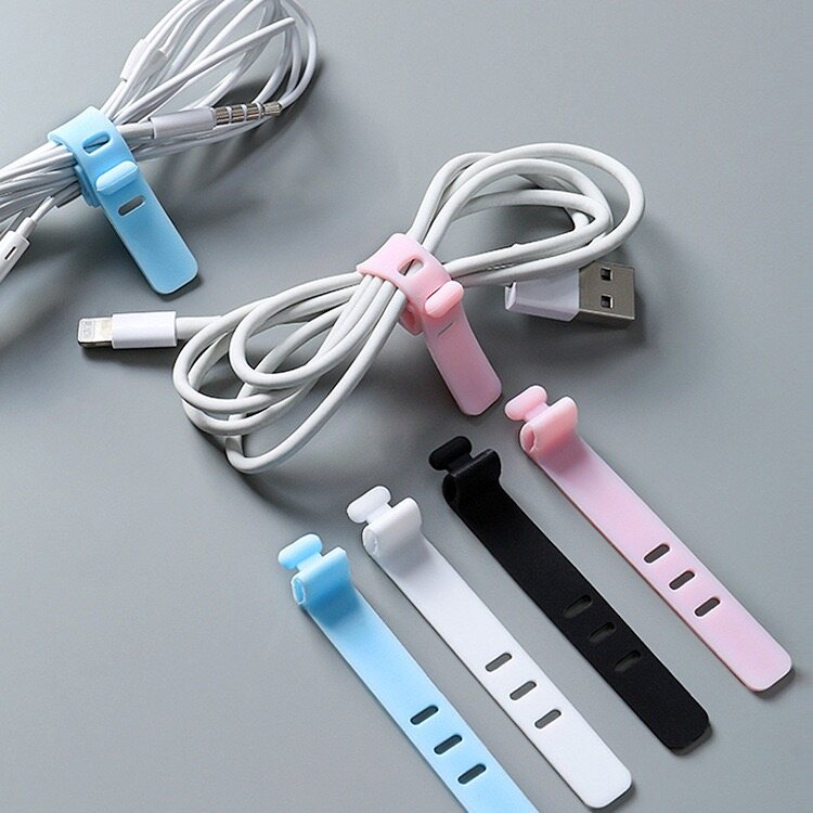 (1pcs) cuộn cáp silicon dây buộc cáp Máy cuộn dây dây tổ chức tai nghe USB dòng dữ liệu Bàn Phím kèm Chuột dây cáp chủ