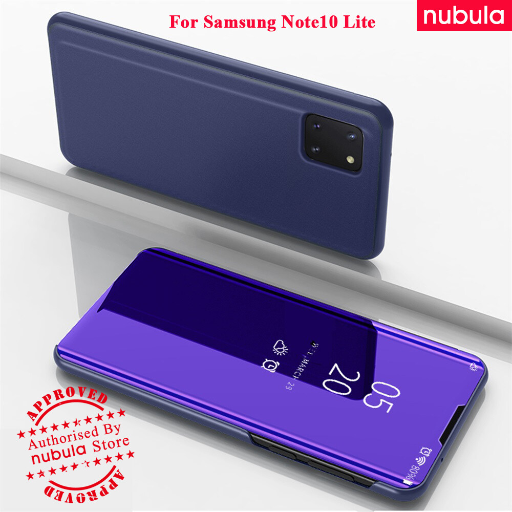 NUBULA สำหรับ Samsung Galaxy Note 10 Lite SM-N770 (6.7) นิ้วเคสพลิก Luxury Mirror Clamshell กรณี Hard Flip Clear View เคสแบบพับปิดได้สำหรับ Samsung Galaxy Note 10 Lite สี สีม่วง สี สีม่วงรูปแบบรุ่นที่ีรองรับ Galaxy Note10 Lite