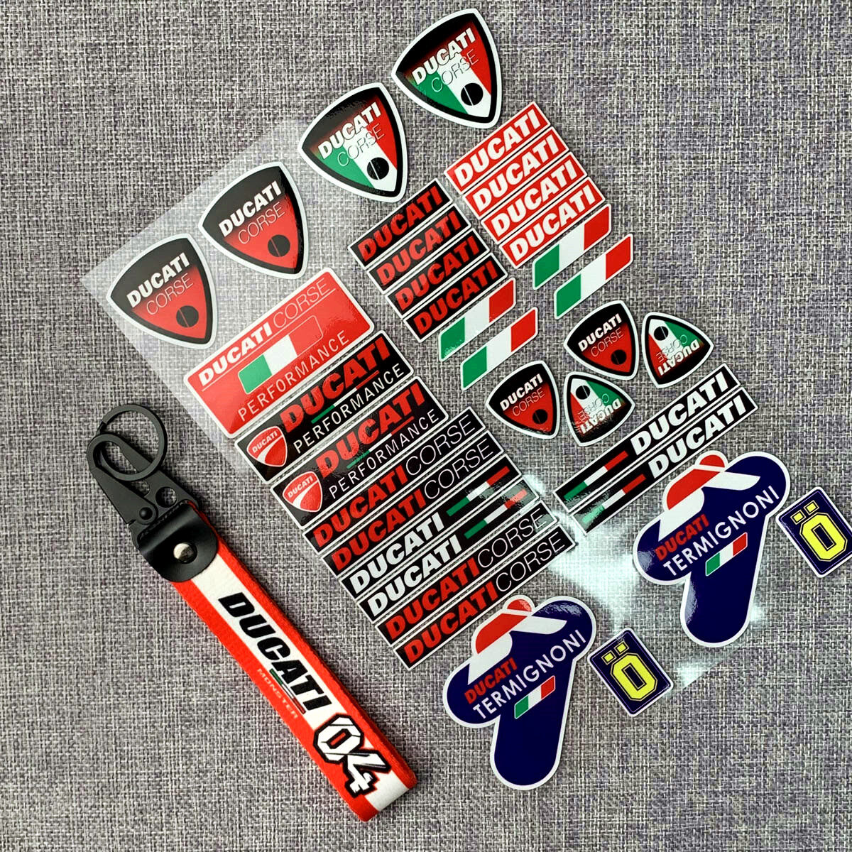 Motorcycle DUCATI XDIAVEL Reflective Sticker Leather nylon keychain