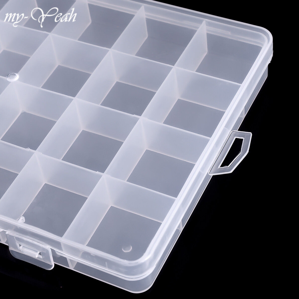 myyeah 6/24 Ô Hộp Nhựa Rỗng , Hộp Đựng Đinh Cố Định Hình Tròn Hình Chữ Nhật Rhinestone Đá Quý Dụng Cụ Hộp Đựng Trang Trí Hạt Trang Sức Pha Lê