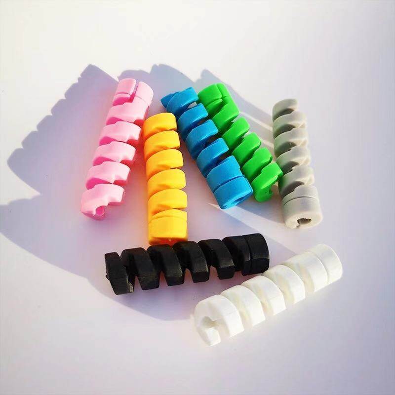Spiral Cable protector Data Line Silicone Bobbin winder Protective For iphone Android USB Charging earphone Case Cover