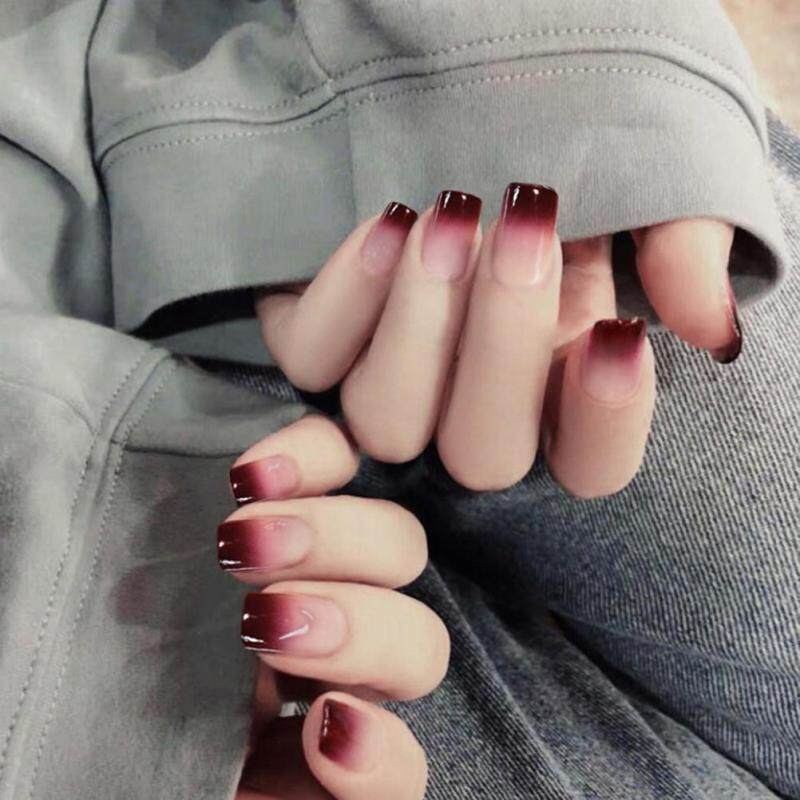 Mua Tuokaiguoji 24 Nhân Tạo Gradient Màu Móng Sắc Nghệ Thuật Full Cover Giả Móng Tay Giả Đầu