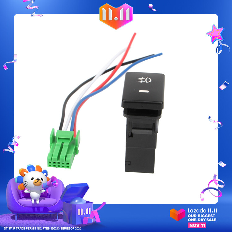 【Ready Stock】DC12V Rear Fog light Push Switch 4 Wire Button For Toyota Camry Prius Corolla