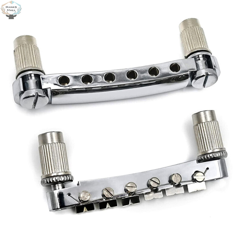 HK 1 Set Guitar Bridge Tailpiece Kit With Studs Upper Lower String Bridge Compatible For Les Paul Sg Electric Guitar