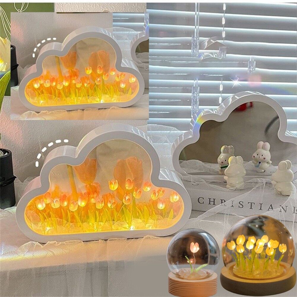 2 Trong 1 phong cách Ins thủ công tự làm Máy Tính Để Bàn Đám Mây Gương