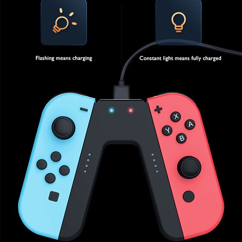 Tay Cầm Sạc Nhanh Hình Chữ V Cho Nintendo Switch Đế Sạc Bộ Điều Khiển JoyCon Đế Giữ Tay Cầm Chơi Game Công Tắc NS