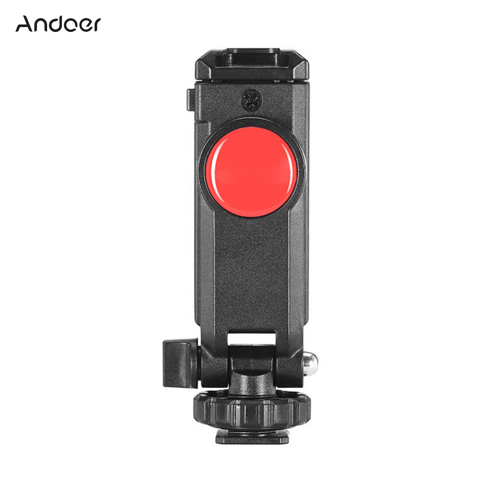 Andoer Rotatable Phone Holder Clamp Clip Mount Adapter with 1/4 Cold Shoe Mount 360 Degree Rotatable for Smartphone Microphone LED Light Video Making