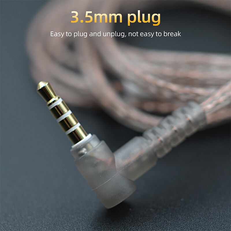 KZ Cáp Thay Thế Bằng Đồng Không Oxy Có Độ Tinh Khiết Cao Cáp Tai Nghe Nâng Cấp Phẳng Song Song Kép Dây Tai Nghe Stereo HD Âm Thanh Sống Động Dây Tai Nghe Giảm Rối Loạn Độ Bền Cao Pin Mạ Vàng 2 Chấu 0.75Mm Cho KZ ZSN ZST ZEX Pro