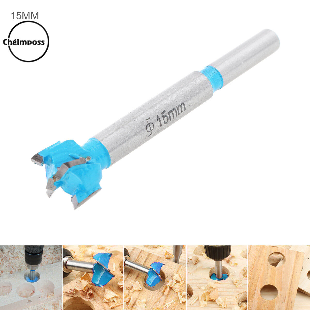 ChgImposs 15mm Woodworking Hole Opener Wood Drill Bit Wood Hole Saw Cutter for Wooden Board Door Knobs Installation