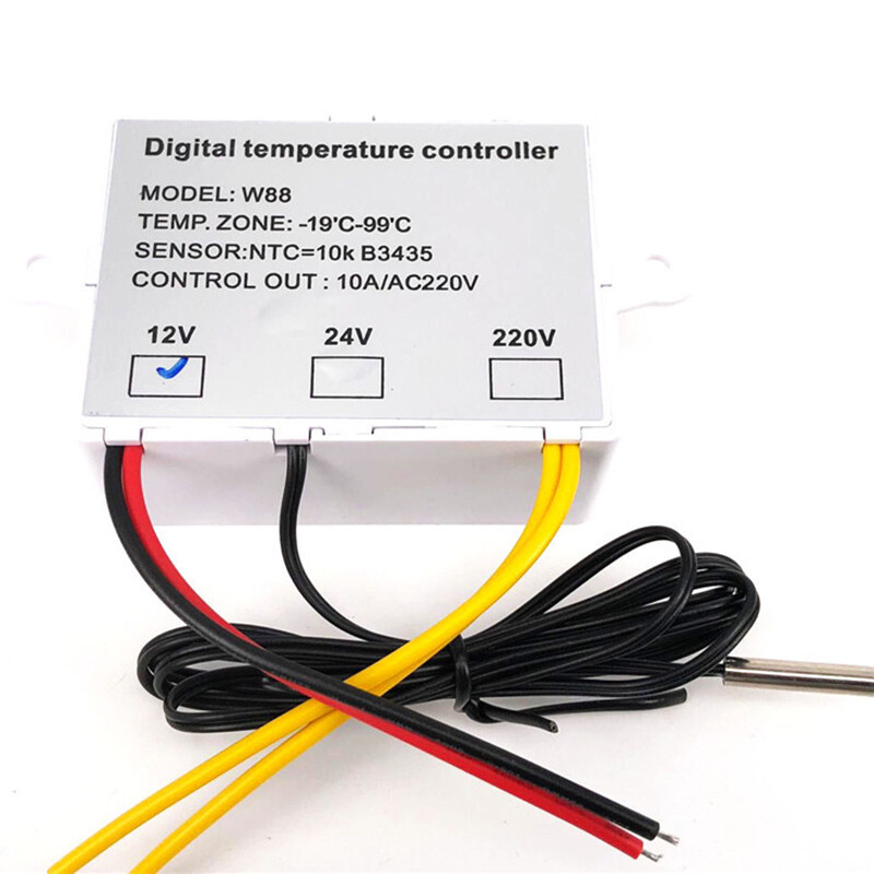 W1411 W88 12V/220V 10A Digital LED Temperature Controller with Sensor Thermostat Control Switch