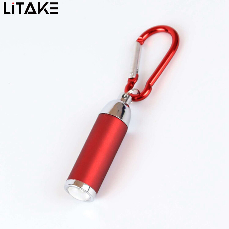Led Zoom Mini Flashlight Telescopic Strong Light Torch With Keychain Pendant Creative Mountaineering Buckle Gift