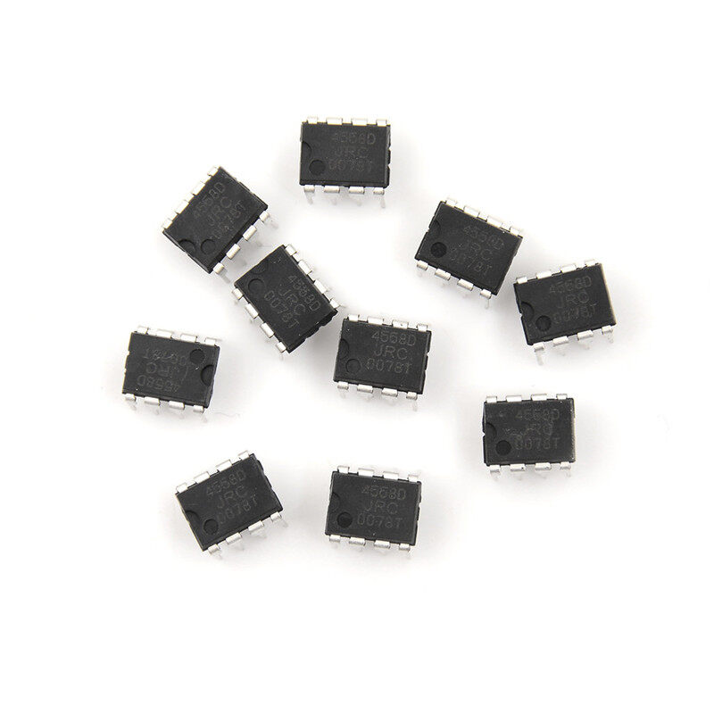 Waqajh 20pcs ic jrc4558d 4558d dip8 op amp dip8