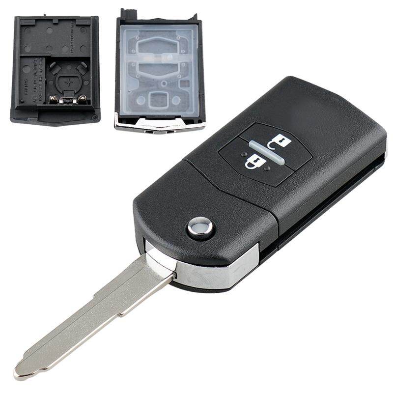 2 Buttons Car Key Remote Control Folding Housing Replacement Fit for Mazda