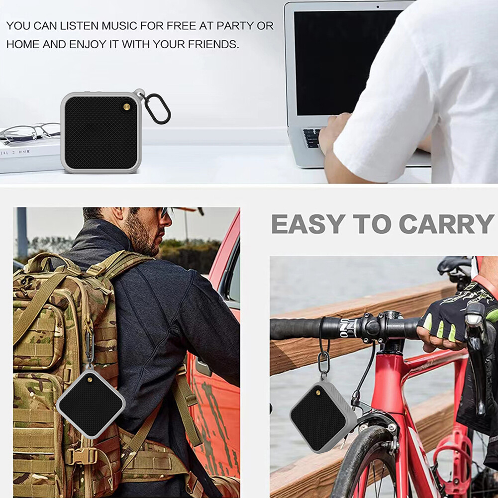 Storage Case Portable Speaker Protective Box Silicone Shockproof Anti-fall Accessories with Metal Hook for Marshall Willen