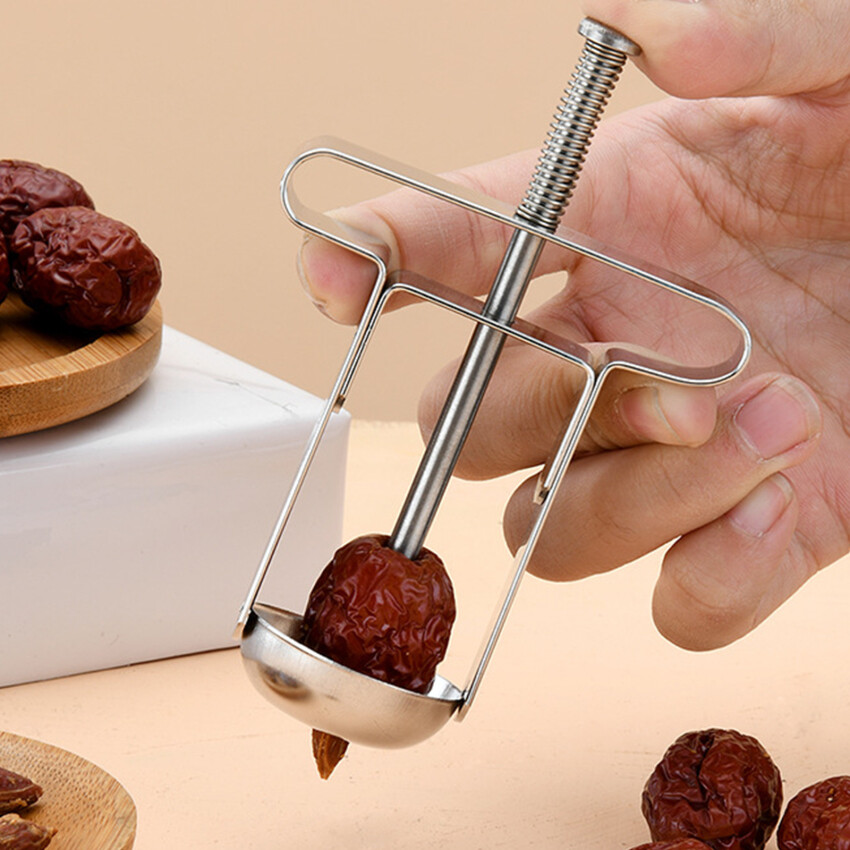 Stainless Steel Red Dates Jujube Pitters Corer Manual Fruit Cherry Core Seed Remover Creative Household Kitchen Push Out Tool