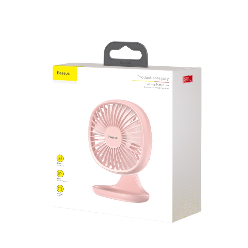Quạt mini để bàn Baseus Baseus Pudding-Shaped Fan ( 3 mức tốc độ - Mini USB Air Cooling Fan Clip Desk Fan)