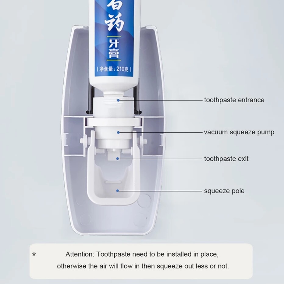 Dụng Cụ Lấy Kem Đánh Răng Tự Động, Giá Treo Tường Chống Bụi, Giá Treo Tường, Bộ Phụ Kiện Phòng Tắm Dụng Cụ Bóp