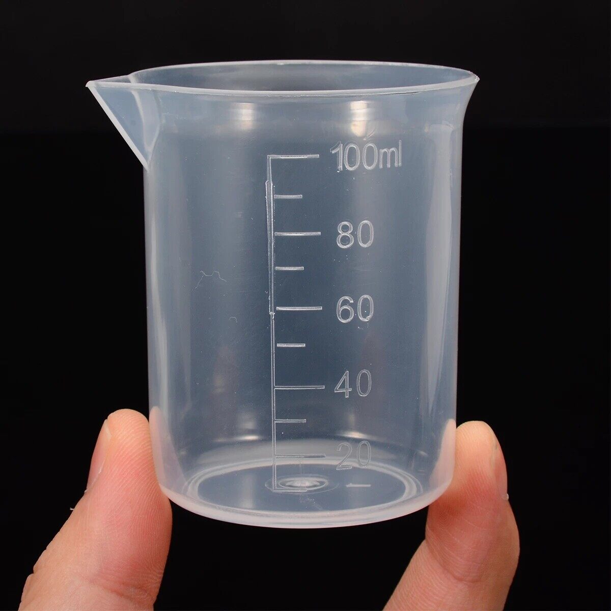 100ml Measuring Cup Transparent Scale Plastic Measuring Cup Lab Chemical Measuring Cup Without Handle Kitchen Bar Supplies