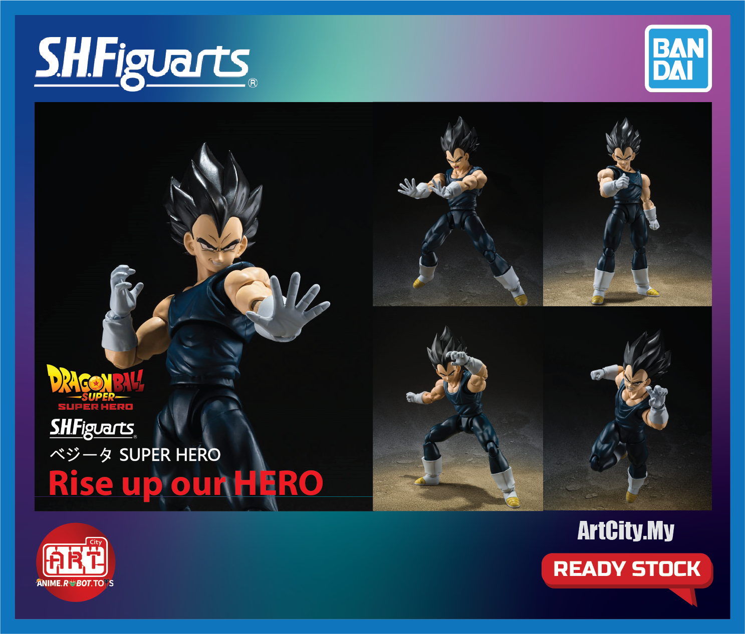 Figurine Bandai Dragon Ball SHFiguarts – Vegeta – Super Hero – Neuve