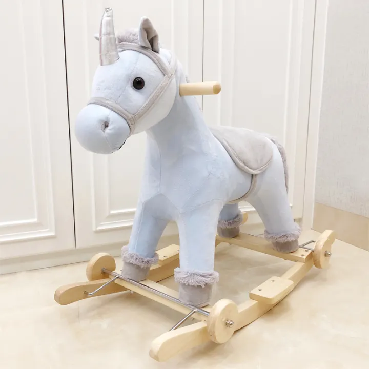 wooden rocking unicorn