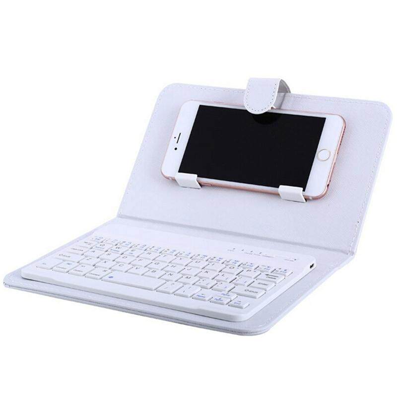Xu Hot Portable PU Kulit Pembungkus Keyboard Nirkabel untuk iPhone dengan Keyboard Bluetooth untuk 4.2-6.8 Inci Ponsel Spesifikasi: Keyboard Bluetooth + Casing Kulit