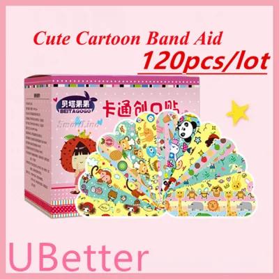 UBetter 120Pcs Cartoon Bandages Adhesive Bandages Wound Plaster First Aid Hemostasis Band Aid Stickers for Children Kids