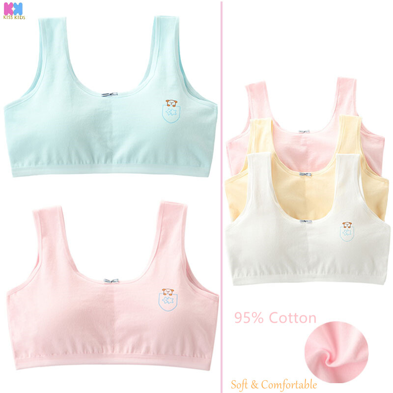 Bé Gái Dây Đeo Vai Rộng, Đồ Lót Cotton Màu Trơn Thoải Mái Áo Ba Lỗ Phát Triển Cho Học Sinh 8-9-12-16 Tuổi Áo Ngực Thoáng Khí Chống Va Đập Trường Trung Học Cơ Sở