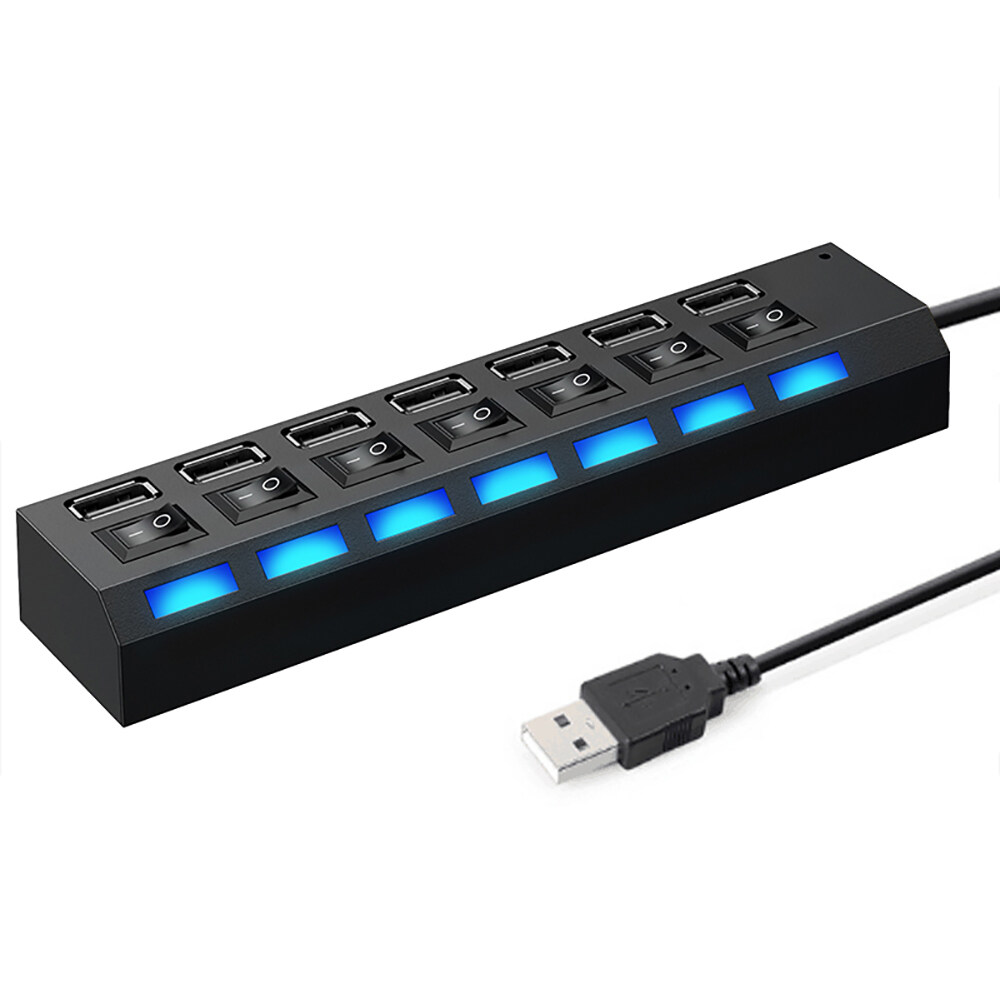 BOKEWU USB 2.0 HUB Multi USB HUB Splitter 4/7 Ports Multiple Expander USB Adapter with Switch