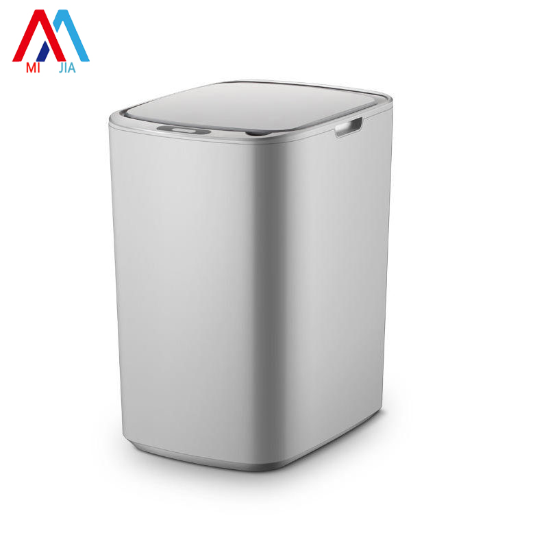 Intelligent induction trash can with lid large capacity stainless steel trash can
