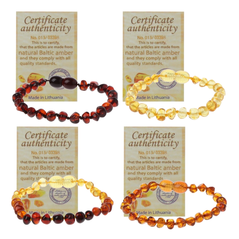 Genuine Baltic Amber Teething Bracelet Raw and Anklet Baby Beads for Teethers