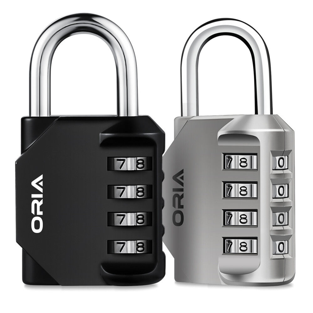 Outdoor ORIA Combination Lock for Home Employee Locker Fence Gym Hasp and Storage School Sports Case Toolbox 4 Digit Combination Padlock Pack of 2 Gate 