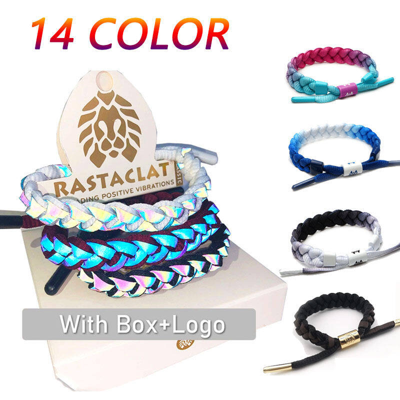 RAISS Little Lion Shoelaces Men Woven Bracelet With Box Black Couple Wristband Lightweight Reflective Bracelet