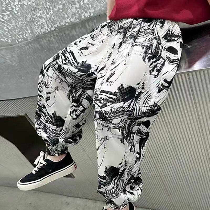 Baby Girl Leggings Printed Flower Pants Girls Trousers ice silk chiffon