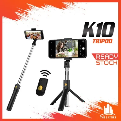 K07 / K10 Bluetooth Selfie Stick Integrated 3 in 1 Monopod Tripod for IOS and Android [Ready Stock]