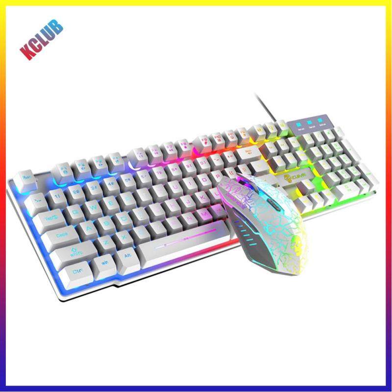 T6 Gaming Keyboard Mouse Mouse Pad Set USB Wired RGB Backlight 2400DPI Kit Singapore