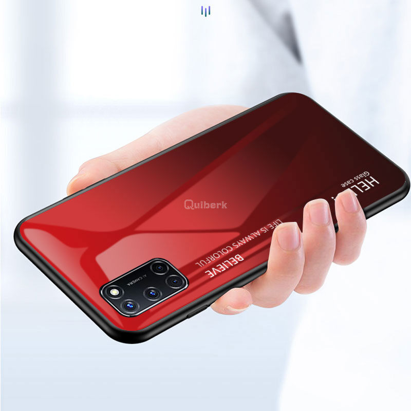 Đối Với OPPO A92 Vỏ Kính Đổi Màu Cứng Vỏ Chống Trầy Xước Bảo Vệ Nắp Lưng