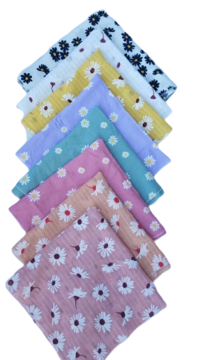 Khăn Quàng Cổ Bandana Hoa Cúc Caro