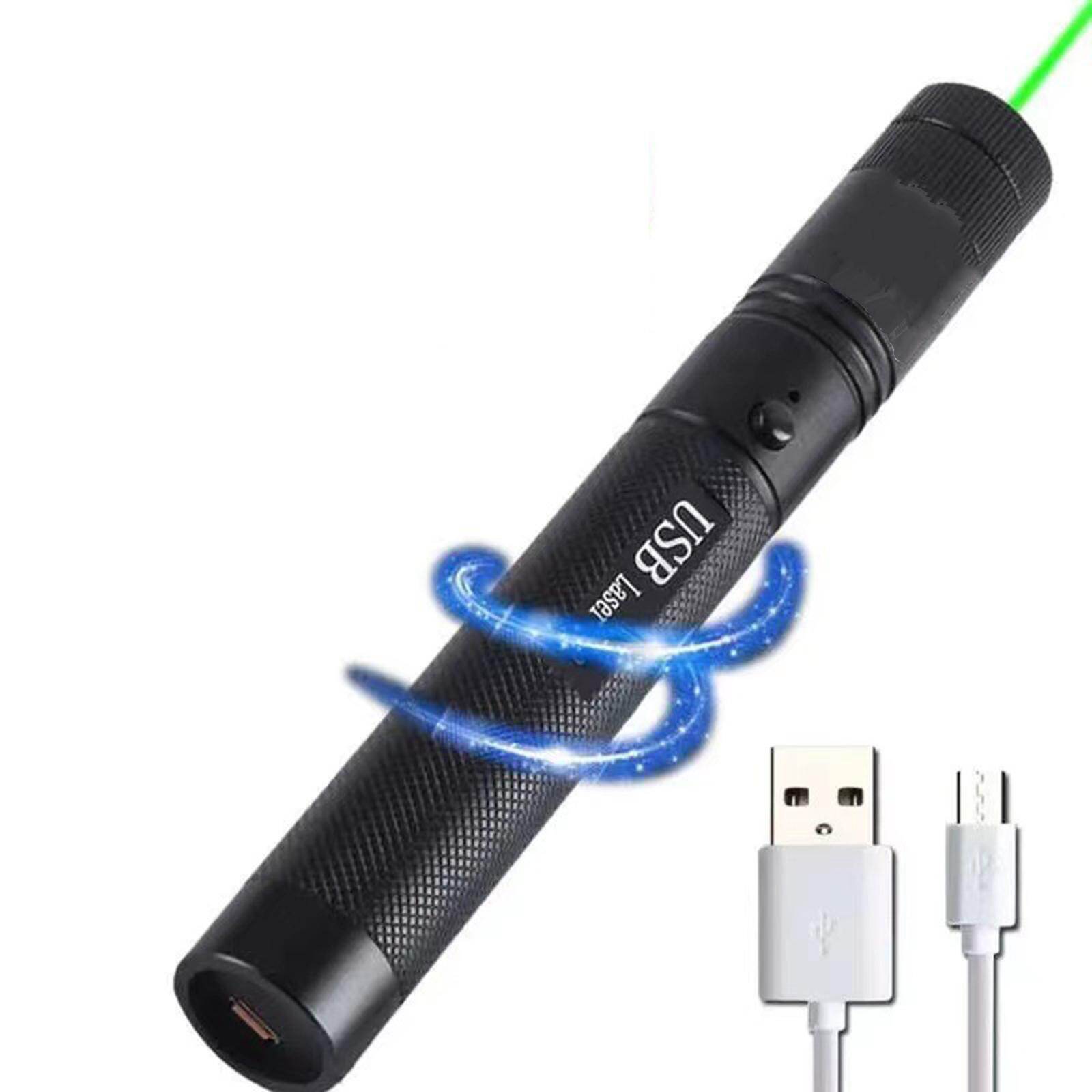 Blesiya Portable USB Green Laser Battery Embedded Adjustable Laser Focus 303 Pen